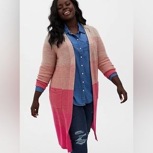 TORRID NWT Pink ombre sweater duster 3